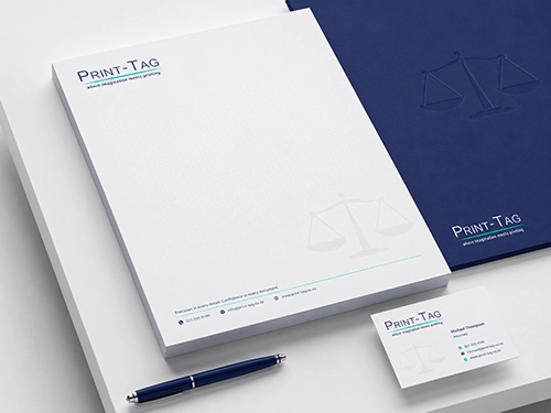 Legal and professional stationery printing including notepads, folders and business cards by Print-Tag